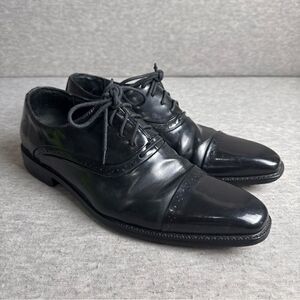 Stacy Adams Mens Oxford Lace Shoe Black Leather Size 10 M Tie Up‎ 20135-001